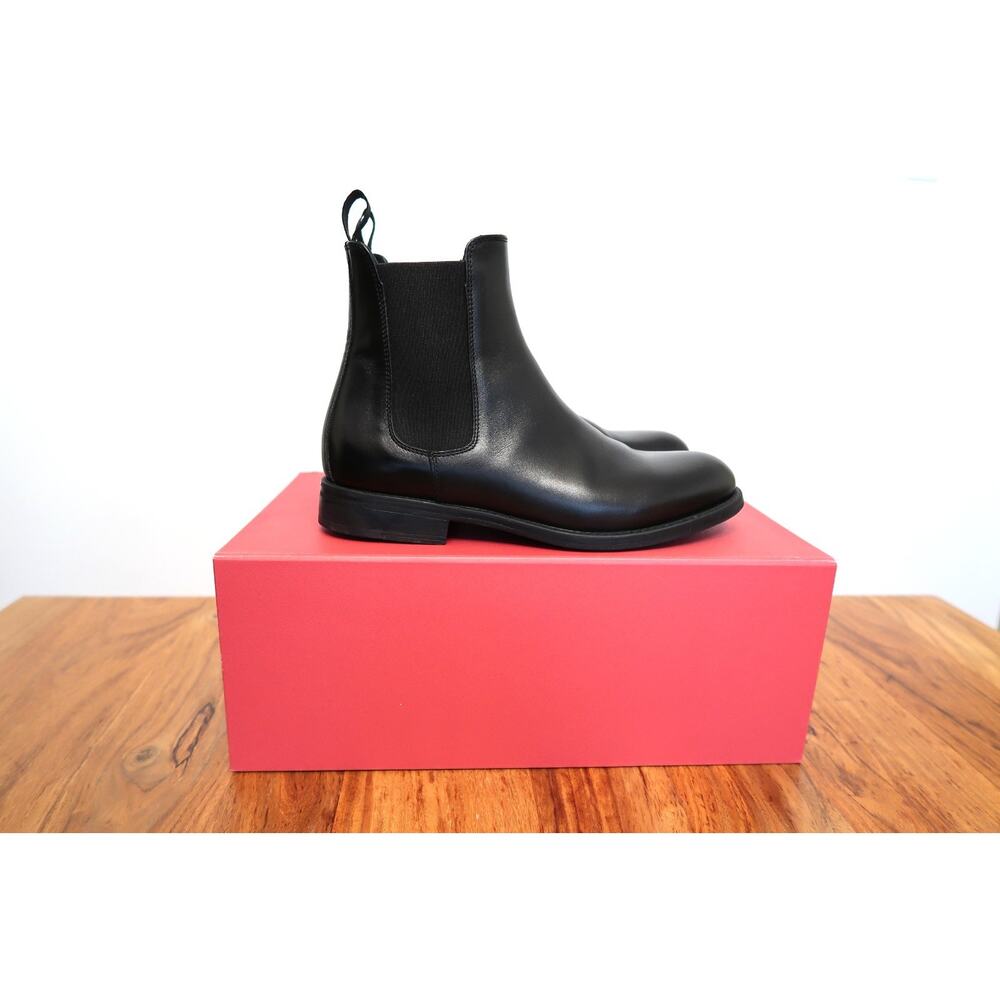 SCAROSSO Claudia Nera Leather Chelsea Boot w/Box Made Italy FARFETCH 38 8 $495